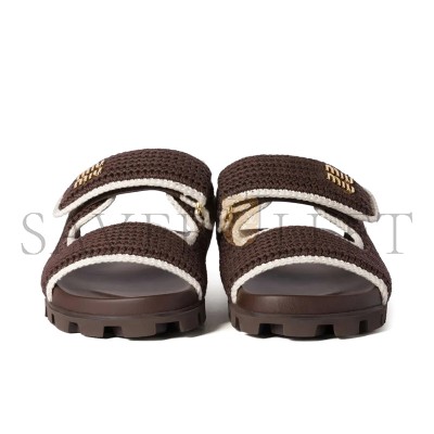 MIU MIU CROCHET KNIT SLIDES 5XX641